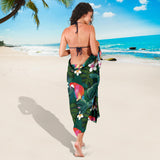 Parrot Palm Tree Leaves Flower Hibiscus Pattern Sarong