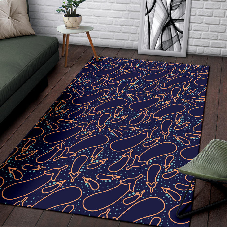 Eggplant Pattern Print Design 04 Area Rug