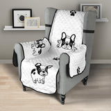 Cute french bulldog paw pattern Chair Cover Protector