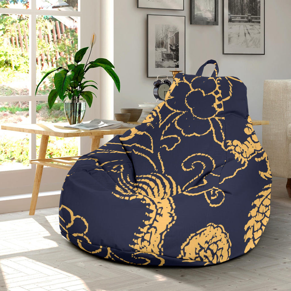 Gold Dragon Pattern Bean Bag Cover