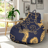 Gold Dragon Pattern Bean Bag Cover