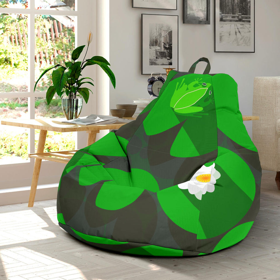 Frog Waterlily Pattern Bean Bag Cover