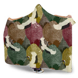 Japanese Cranes Flying Forest Dot Pattern Hooded Blanket