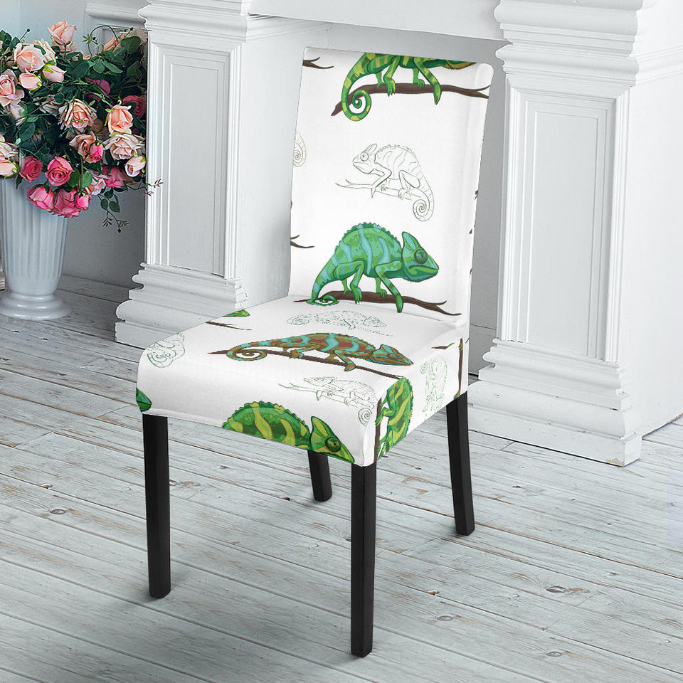 Chameleon Lizard Pattern Dining Chair Slipcover