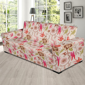 Swallow Pattern Print Design 01  Sofa Slipcover