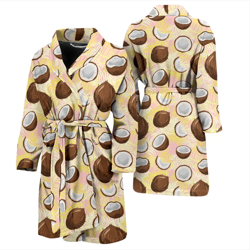 Coconut Pattern Print Design 05 Men's Bathrobe