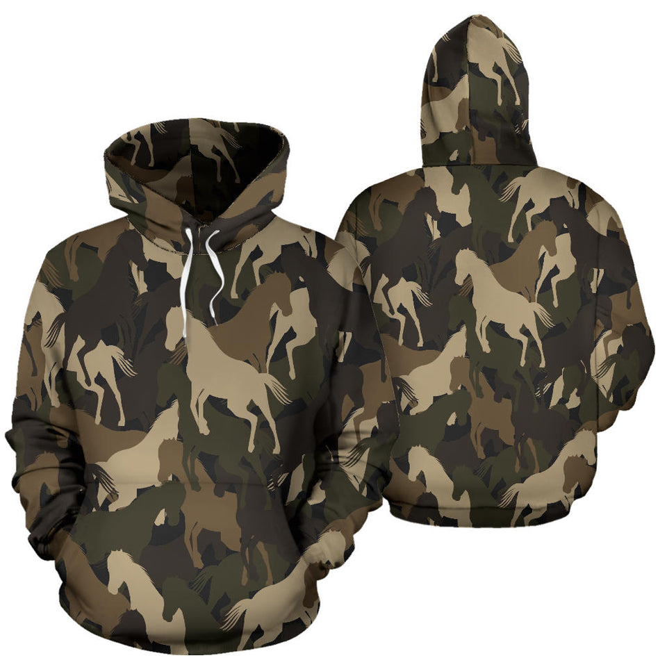 Horse Camouflage Pattern Men Women Pullover Hoodie