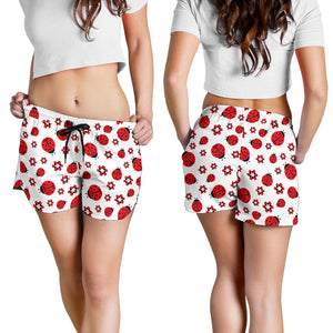 Ladybug Pattern Print Design 04 Women Shorts