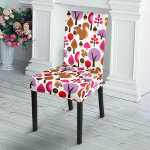 Squirrel Pattern Print Design 02 Dining Chair Slipcover