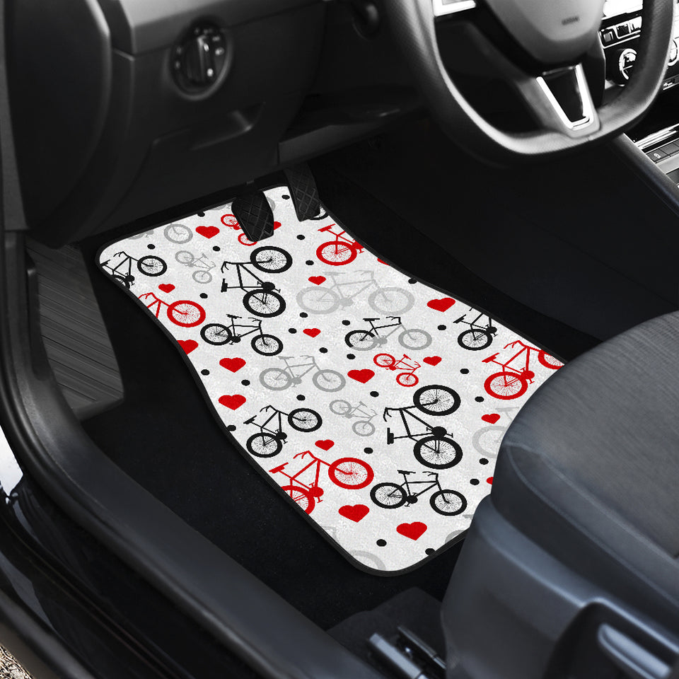 Bicycle Pattern Print Design 04 Front Car Mats