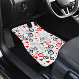 Bicycle Pattern Print Design 04 Front Car Mats