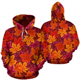 Autumn Maple Leaf Pattern Men Women Pullover Hoodie