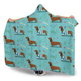 Dachshund Decorative Background Hooded Blanket