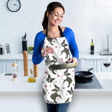 Boston Terrier Dog Hearts Vector Pattern Adjustable Apron