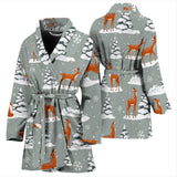 Beautiful Deers Winter Christmas Women'S Bathrobe