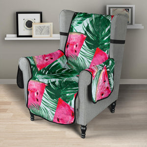 Watermelons tropical palm leaves pattern Chair Cover Protector