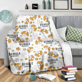 Cute Beagle Dog Pattern Background Premium Blanket