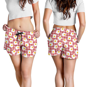 Fried Eggs Pattern Print Design 03 Women Shorts