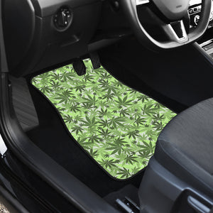 Canabis Marijuana Weed Pattern Print Design 01 Front Car Mats