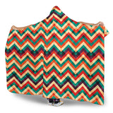 Zigzag  Chevron Colorful Pattern Hooded Blanket