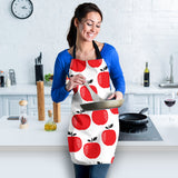 Red Apples White Background Adjustable Apron