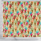 Colorful Ice Cream Pattern Shower Curtain Fulfilled In US