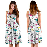 Candy Design Pattern Sleeveless Midi Dress