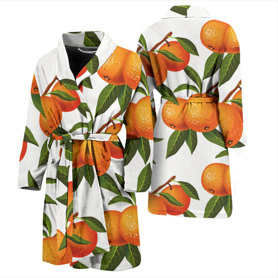 Oranges Pattern Background Men'S Bathrobe