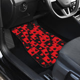 Casino Cards Suits Pattern Print Design 02 Front Car Mats