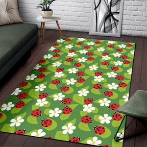 Ladybug Pattern Print Design 01 Area Rug