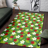 Ladybug Pattern Print Design 01 Area Rug