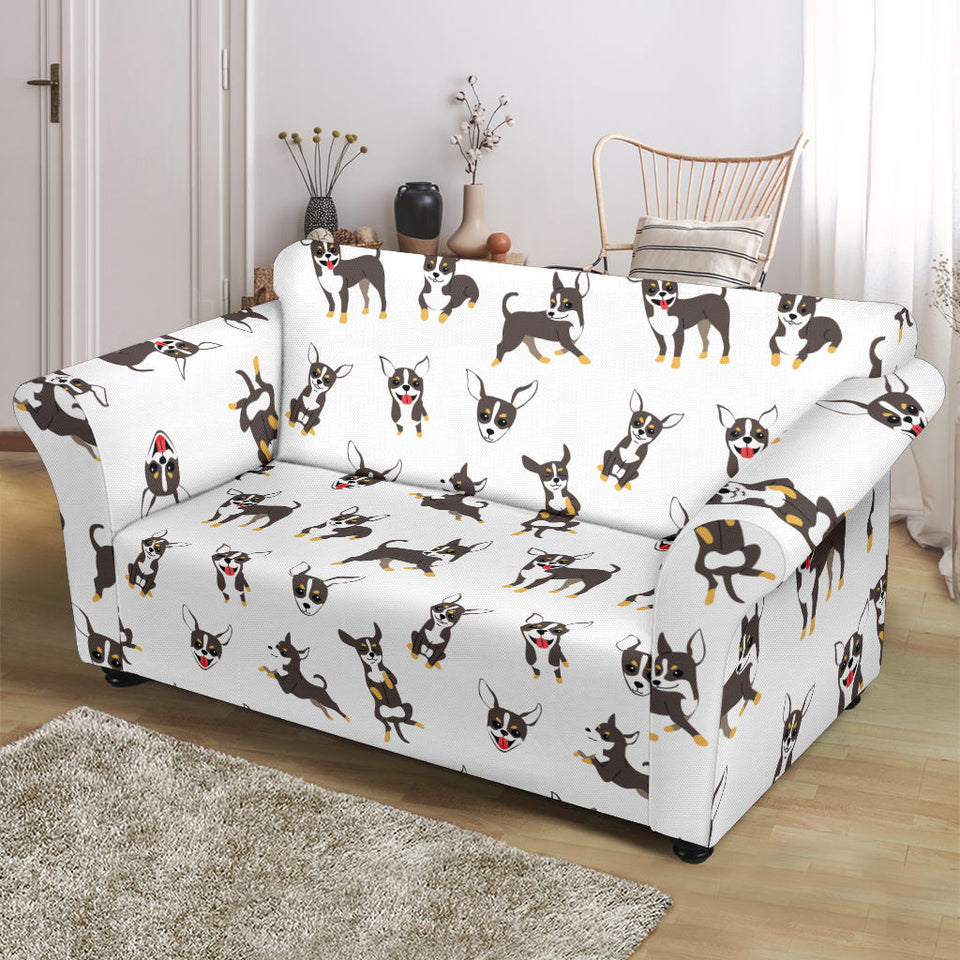 Chihuahua Dog Pattern Loveseat Couch Slipcover