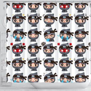 Cute Ninja Design Pattern Shower Curtain Fulfilled In US