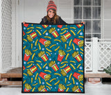 French Fries Red Paper Box Pattern Premium Quilt