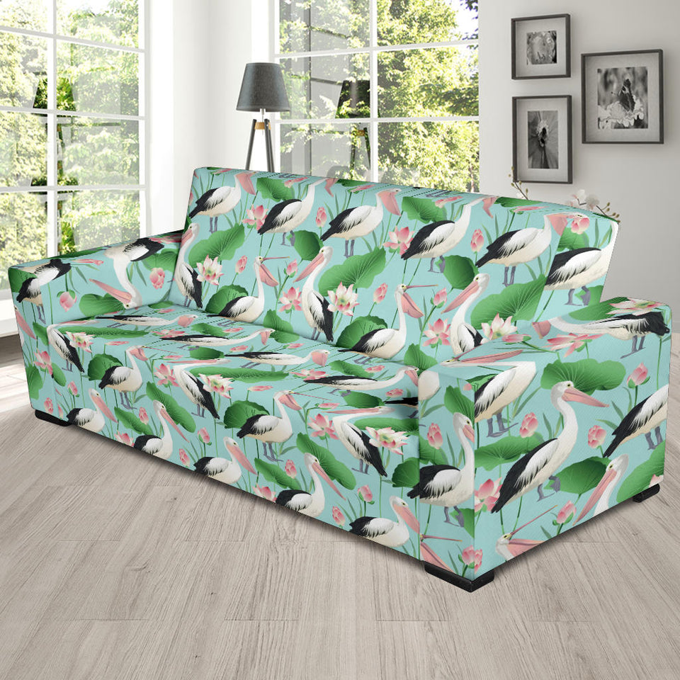 Pelican Pattern Print Design 01  Sofa Slipcover