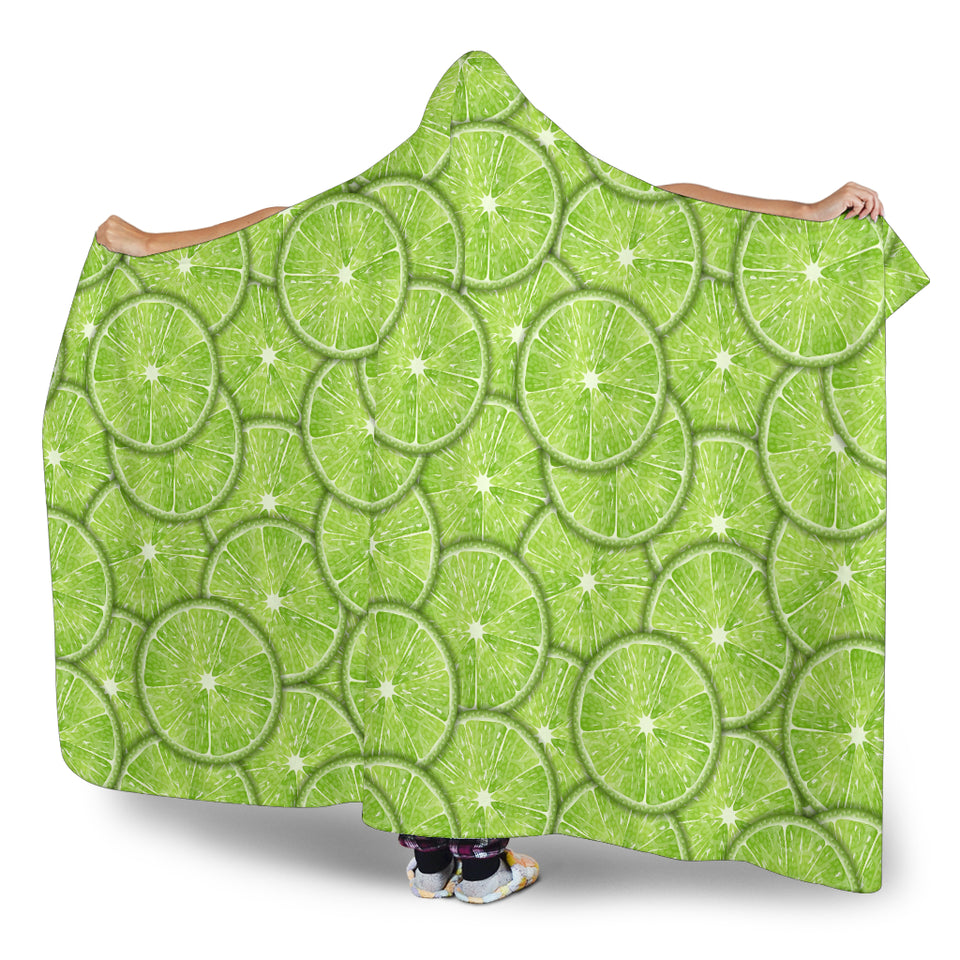 Slices Of Lime Pattern Hooded Blanket
