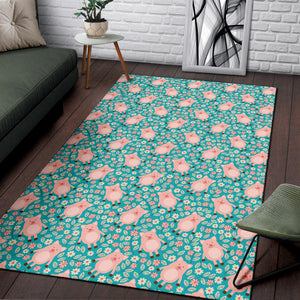 Pig Pattern Print Design 01 Area Rug