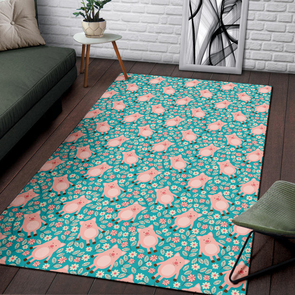 Pig Pattern Print Design 01 Area Rug