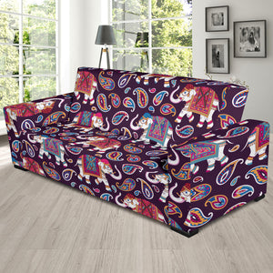Elephant Indian Style Ornament Pattern Sofa Slipcover