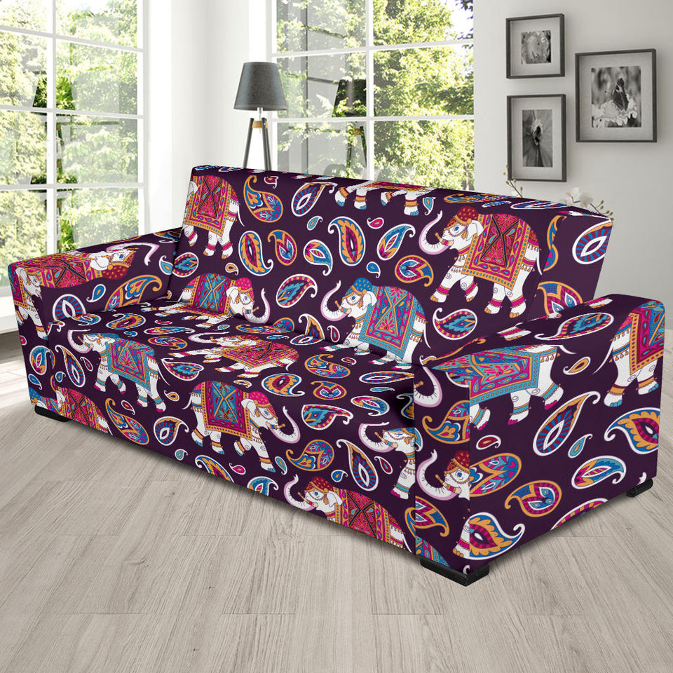Elephant Indian Style Ornament Pattern Sofa Slipcover