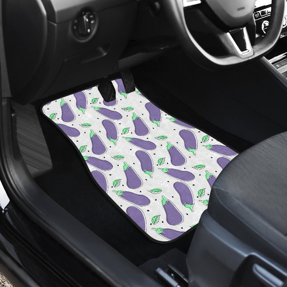 Eggplant Pattern Print Design 05 Front Car Mats