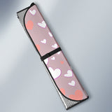 Coral White Heart Pattern Car Sun Shade