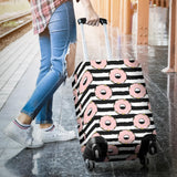 Donuts Pink Icing Striped Pattern Luggage Covers