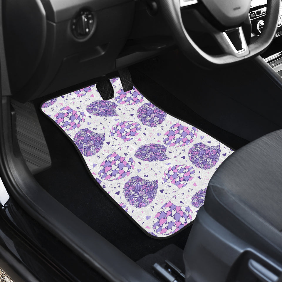 Hedgehog Pattern Print Design 05 Front and Back Car Mats