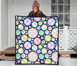 Colorful Clock Background Premium Quilt