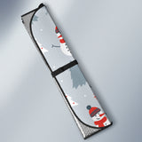 Snowman Christmas  Tree Snow Gray Background Car Sun Shade