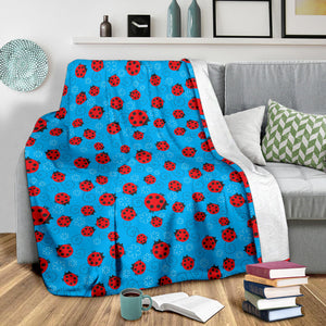 Ladybug Pattern Print Design 02 Premium Blanket