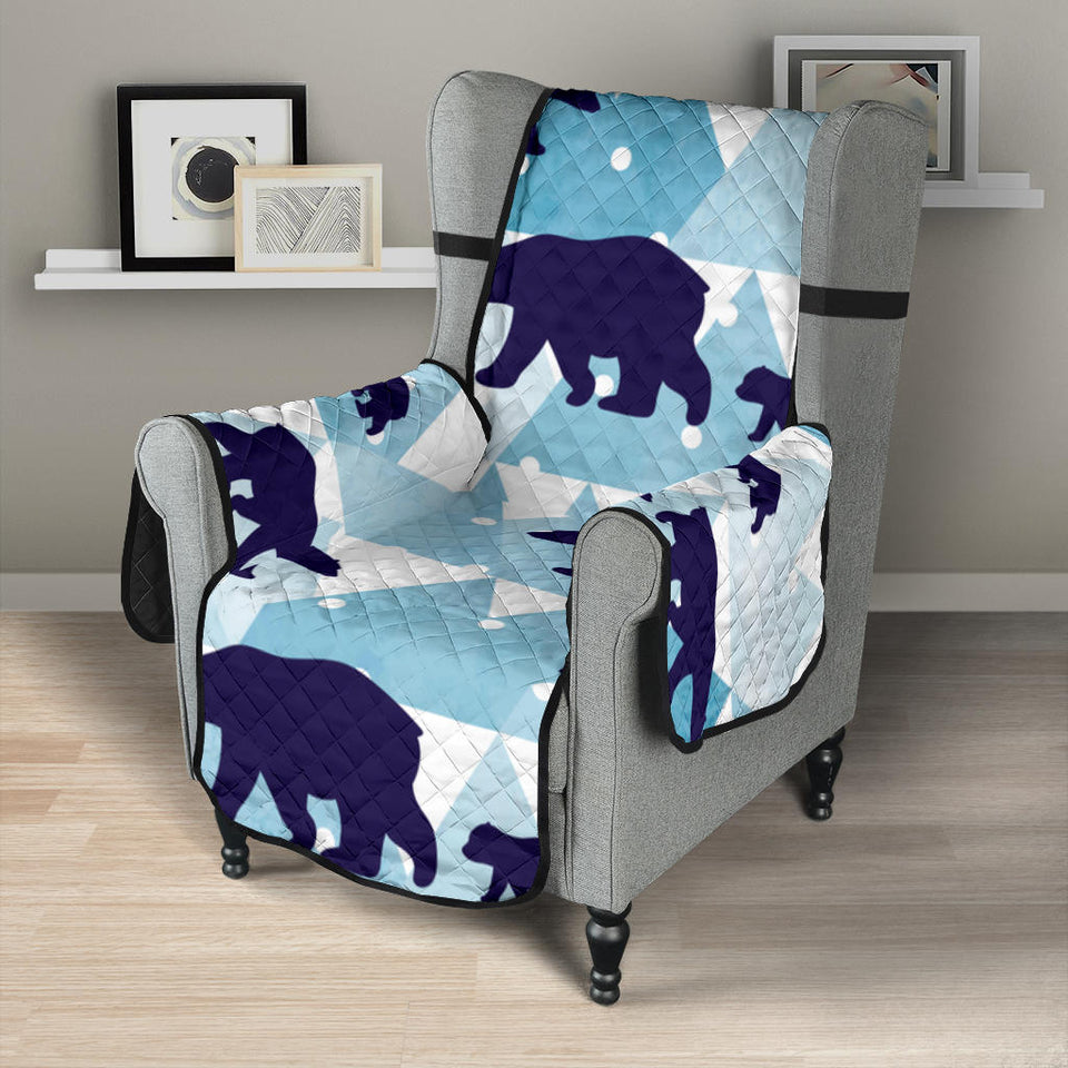 polar bear winter snow pattern Chair Cover Protector