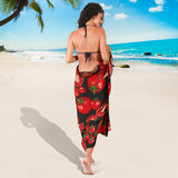 Tomato Black Background Sarong