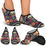 Sugar Skulls Flower Maxican Pattern Aqua Shoes